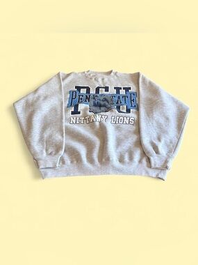 Vintage Penn State Nittany Lions Sweatshirt Grey Blue Big Logo XL Galt Sand